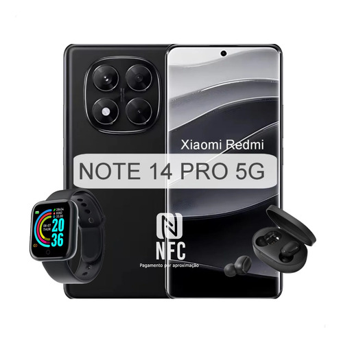 Smartphone Xiaomi Redmi Note 14 Pro 5g 512gb + Fone+ Relógio