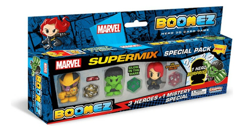 Boomez Marvel Pack 4 Figuras Batalla Supermix Original Lelab
