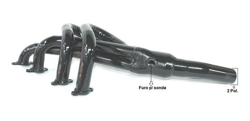 Imagem 3 de 3 de Coletor Preto Esportivo Gol Ap Vw 4x1 Com Furo Para Sonda