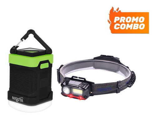 Combo Linterna Led Vincha Y Luz De Emergencia Con Power Bank