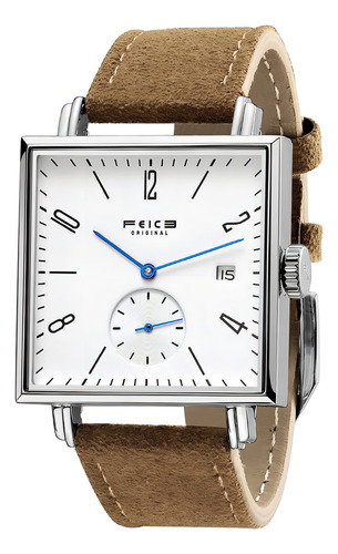 Reloj Unisex Feice Fm301 Automático Pulso Marron En Cuero
