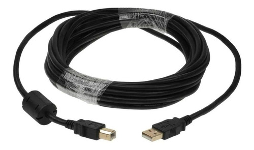 Cable Usb 2.0 A Macho A B Macho, 20 Ft Negro Con Ferrita.