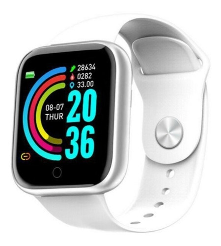 Funda para reloj inteligente Smartwatch D20, monitor de estado físico, color blanco, bisel, color sujetador