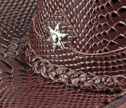 Imagem 5 de 6 de Chapeu Country Couro Preto Boiadeiro Texano Americano Cowboy Rodeio Chapéus Preto