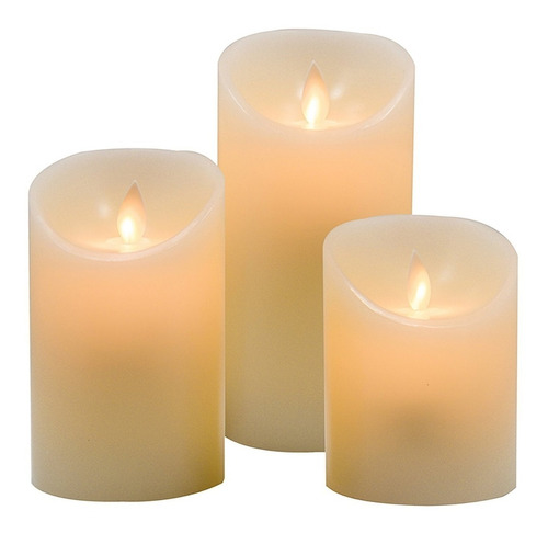 Pack X3 Velas Led Decoracion Velas Led En Meiggs Con Control