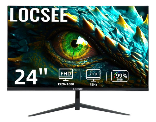 Monitor Gamer Curvo Pc 24  75hz Hdmi Full Hd Negro 100v/240v