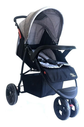 Carrinho de bebê 3 rodas Baby Style Travel system Urban cinza com chassi de cor preto