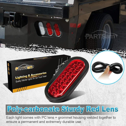 Luces Traseras Led Ovaladas Rojas De 6 Pulgadas Para Remolqu