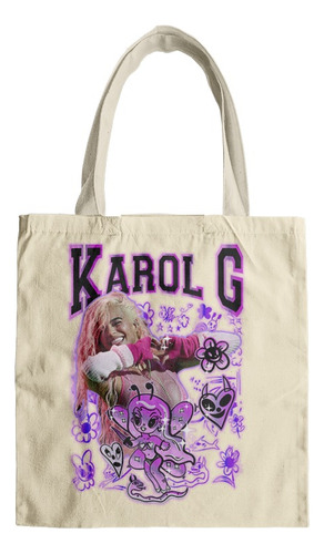 Bolsa Tela Tote Karol G Bichota Concierto Bootleg Retro 1