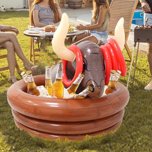 Para J0yf Agua Inflable Bull Soporte De Hielo Anillos De
