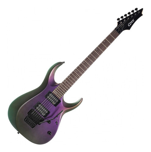 Guitarra Cort X300 Emg Floyd Rose Special Flip Purple, color violeta oscuro
