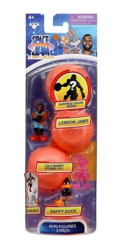 Figura Coleccionable Space Jam Power Up Serie 1 5cm Pack X4