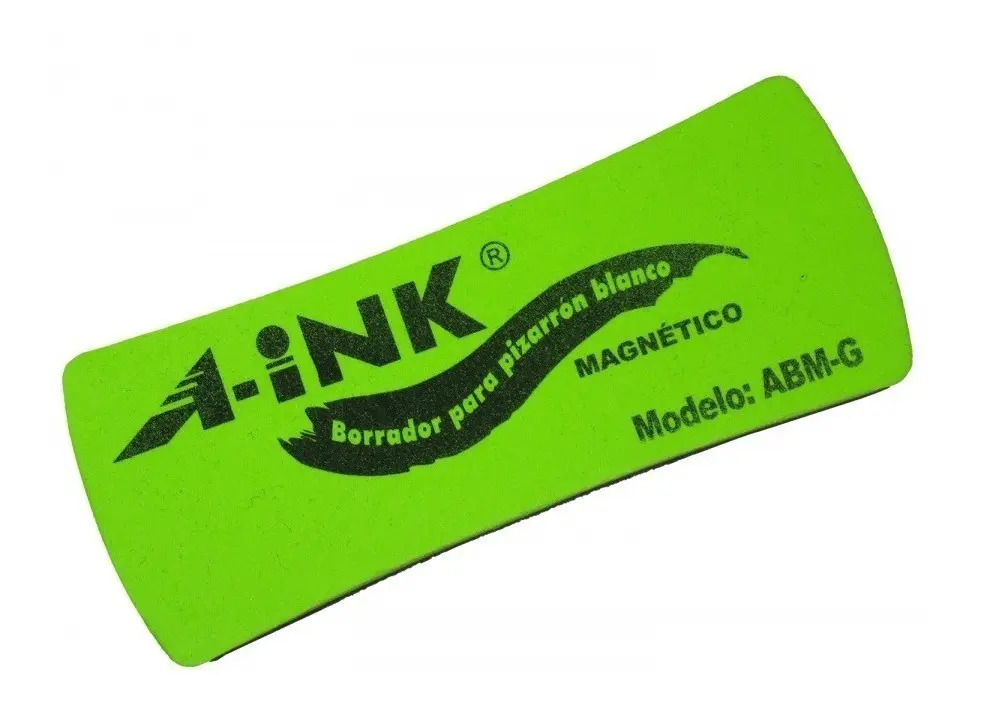 Borrador Magnético Grande A-Ink Verde Para Pizarrón Blanco de Fieltro Modelo ABM-G
