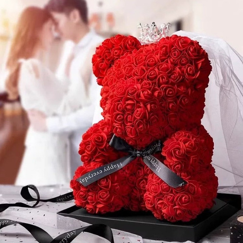 Bn 25cm Rosa Eterna Oso Espuma Regalo San Valentín