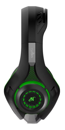 Imagen 3 de 3 de Auriculares gamer Nisuta NSAUG300 negro y verde