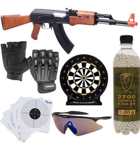 Rifle Ak-47 Battlemaster Tiro Deportivo Airsoft 6mm Kit X P