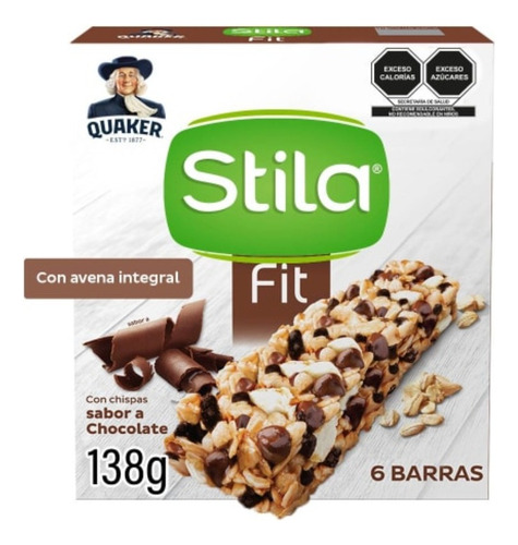 3 Pzas Barras De Avena Quaker Stila Fit Sabor Chocolate 6 Pz