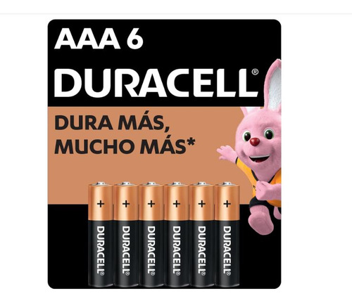 Duracell Pilas Aaa Alcalinas 1.5v, 6 Baterías Larga Duración