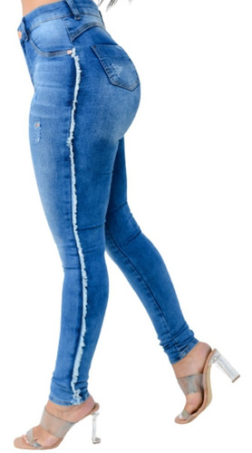 Calça Jeans Clochard Cinto Cintura Laço Feminina Da Moda.