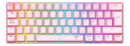 Teclado Gamer 60% T-dagger Arena Pink T-tgk321b-rgb Español Red Switch