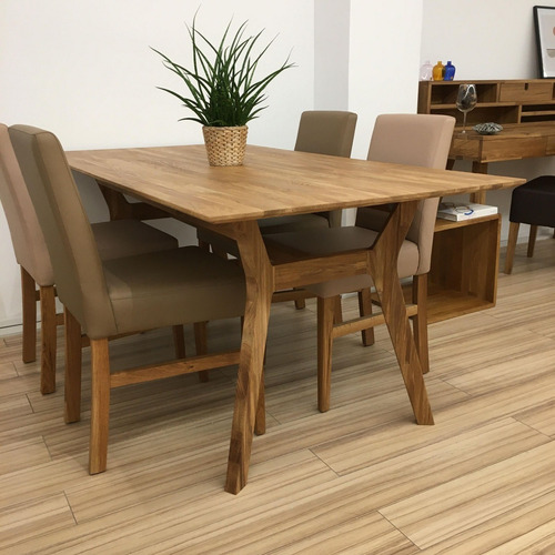 Imagen 5 de 9 de Mesa De Comedor 100% Madera Roble Ref: Maciza20