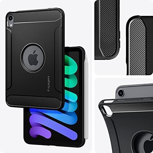 Imagen 3 de 7 de Funda Spigen Rugged Armor Para iPad Mini 6 Negro
