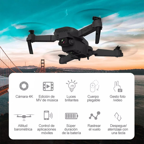 Dron Fpv Con Cámara 4k Wifi Profesional +2batería Recargable