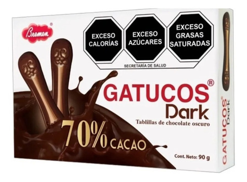 Chocolate Gatucos Dark 70% Cacao Lenguas De Gato Bremen 90gr