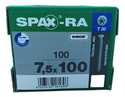 Tornillos Spax Ra 7.5 X 100mm P Concreto No Necesita Taquete