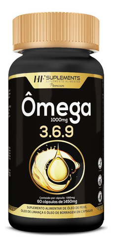 30x Omega 3 6 9 60caps Peixe Linhaça Borragem Hf Suplements