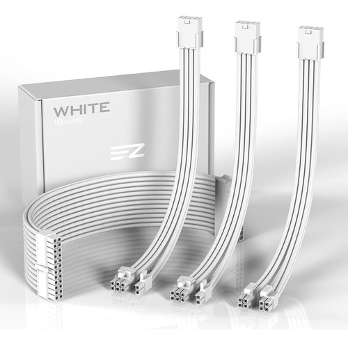 Kit De Cables Atx 24pin/8pin A 62pin Ezdiy-fab Blanco