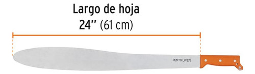 Machete Caguayano 24 Cacha Naranja Remachada, Truper. 15873