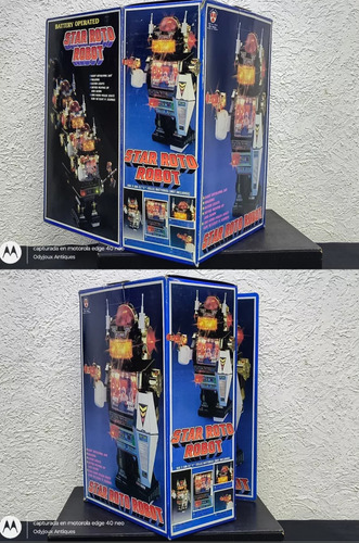 Star Roto Robot Vintage 1985 En Caja Tipo Saturno Funciona Star Roto Robot Negro Colores (Usado)