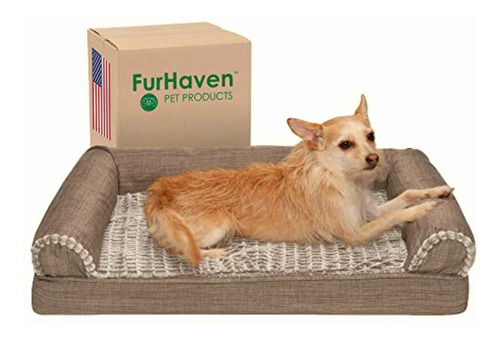 Furhaven Medium Orthopedic Dog Bed Luxe Faux Fur &