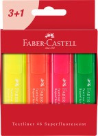 Destacador Superfluor Blister 4 Unidades Faber Castell