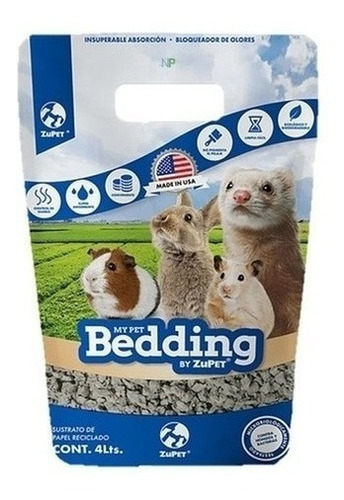 Sustrato My Pet Bedding Hasmter, Cuy, Erizo, Conejo 4lts