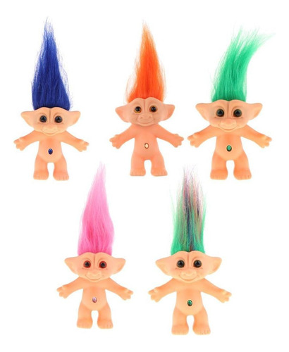 5 Piezas Mini Muñeca Troll Figuras Originales Juguete Cake