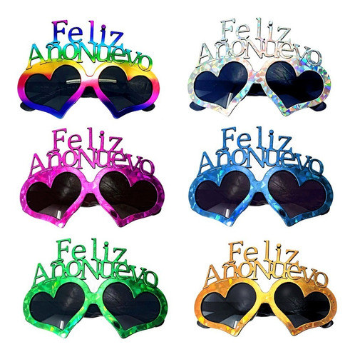 Lentes Feliz Año Nuevo X 12 Unidades Navidad 