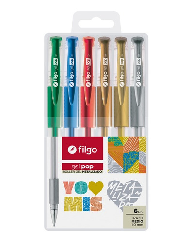 Set 6 Lápices Roller Gel Pop