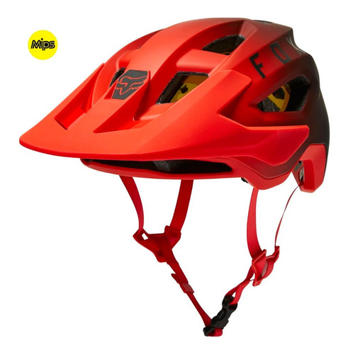 Capacete Fox Speedframe Vermelho E Preto Com Mips Ciclismo