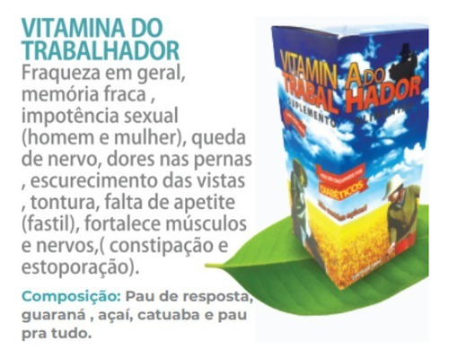 Vitamina Do Trabalhador 500ml - Suplemento Alimentar