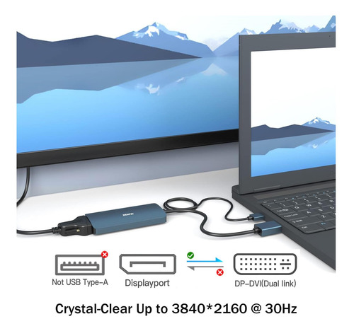 Incluye Adaptador Displayport A Dvi Dvi-d De Doble Enlace Co