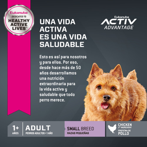Alimento Eukanuba Perro Adulto de raza pequeña sabor mix en bolsa de 3 kg