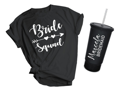 6 Kit Boda Despedida De Soltera Playera Y Vaso Personalizado