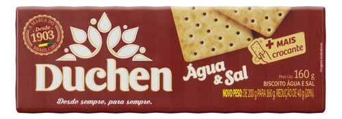 Biscoito Água e Sal Duchen Pacote 160g