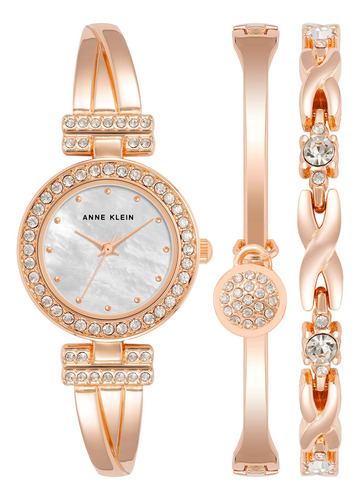 Reloj Con Brazalete De Cristal, Calidad Premium Para Mujer