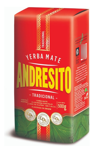 Yerba Mate Andresito Con Palo 500 Gr. Pack Por 6 Unidades