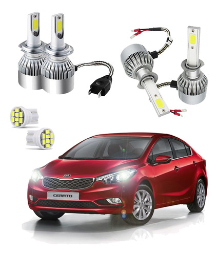 Kit Lâmpadas Led V10 Farol Alto Baixo Kia Cerato 2014 2015