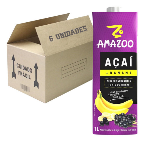Suco Amazoo Açai Banana 1l (4 Unidades)