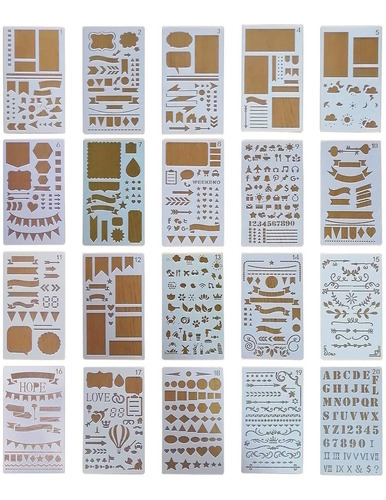  Journal Stencil Plastic Planner Set For Journal Notebo...